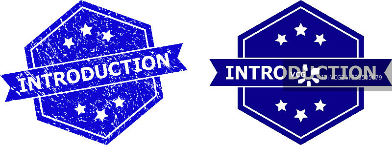 腐蚀效果六边形介绍印章图片素材