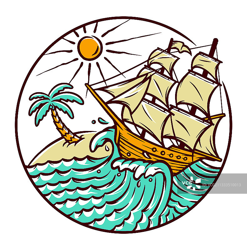 航海帆船风光图片素材