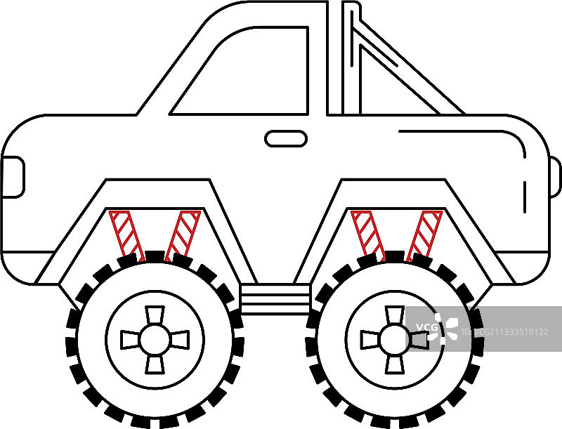 怪兽卡车轮廓图片素材