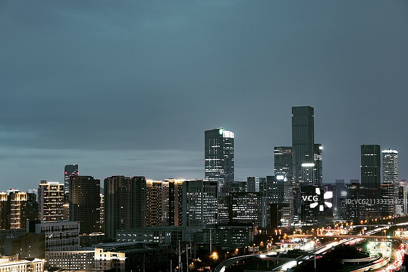 西安高新区锦业路CBD图片素材