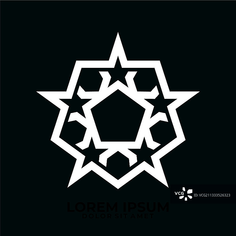 带有军事标志的五角星标志模板图片素材