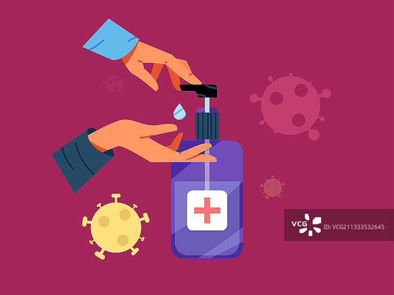 洗手液保护安全抵御疫情平矢量概念运营插画图片素材