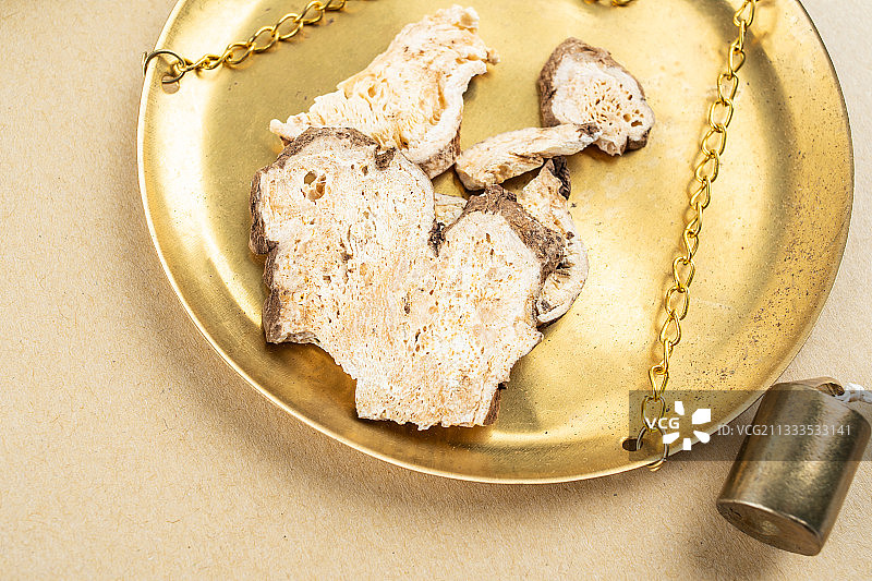 中药材白术片图片素材