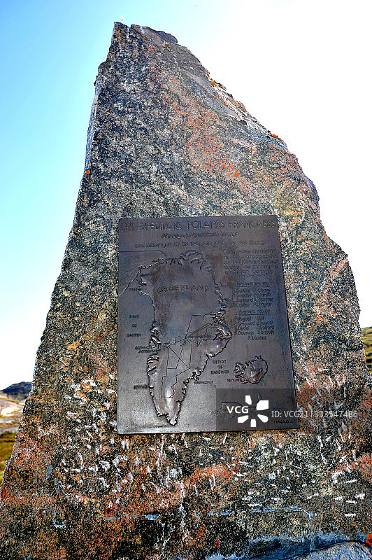 凯尔万湾和埃基普·塞尔米亚冰川：法国探险家保罗-埃米尔·维克多在格陵兰岛建立的极地考察基地（1948-1953），位于丹麦图片素材