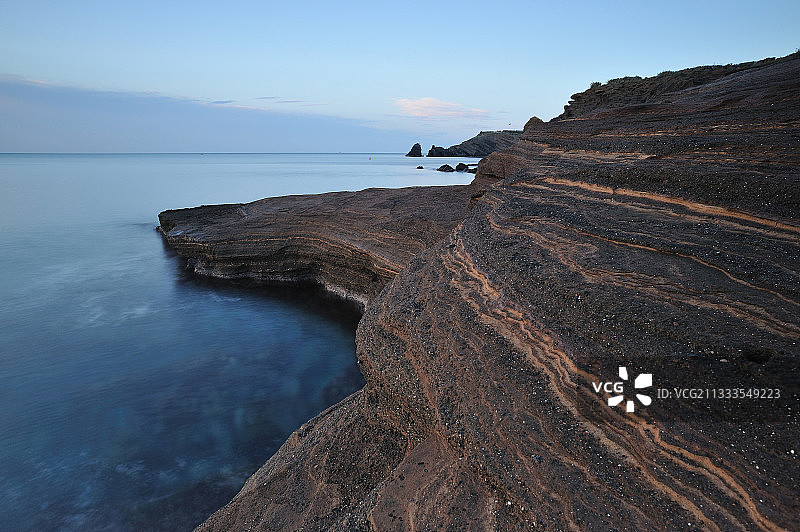地中海日出，法国埃罗省阿格德角图片素材