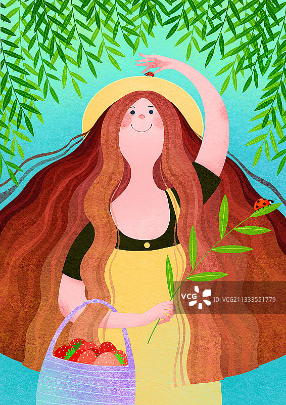 人物插画系列 可爱的胖女人图片素材