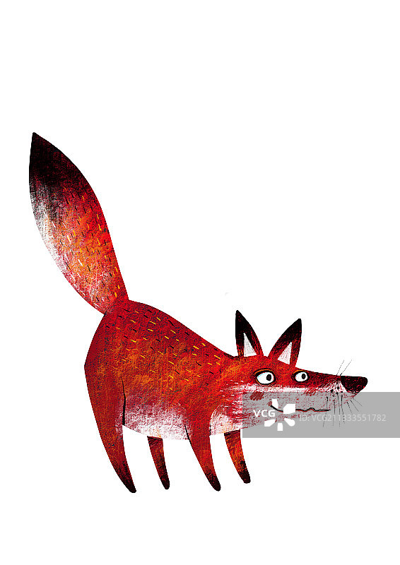 儿童插画动物系列 红狐狸图片素材