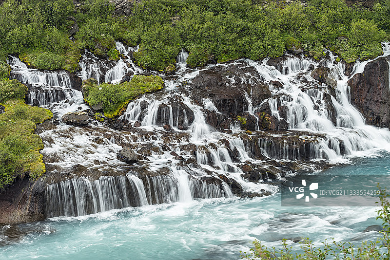 Hraunfossar熔岩瀑布图片素材