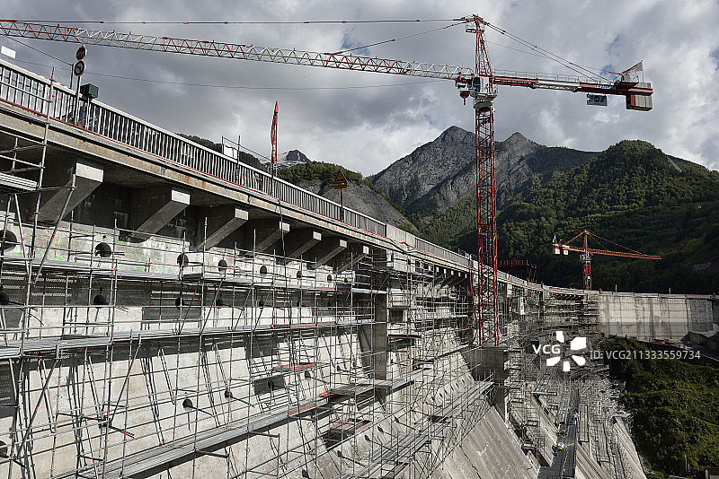 2014年尚邦水坝的加固工程图片素材