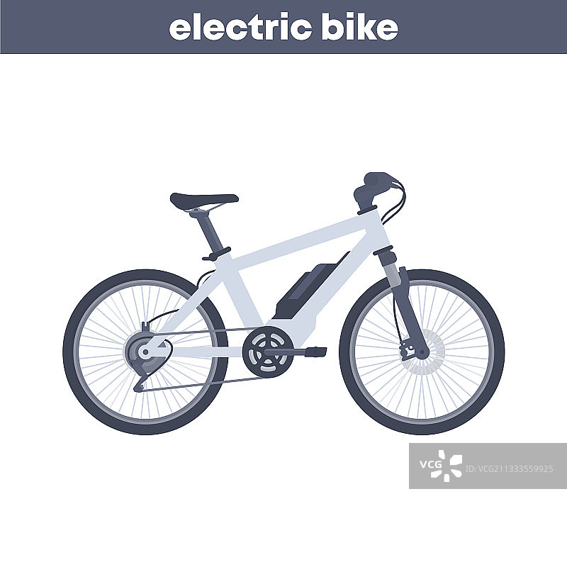 白色背景上的电动自行车图片素材