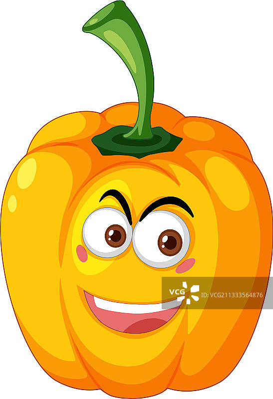 卡通笑脸黄色灯笼椒图片素材