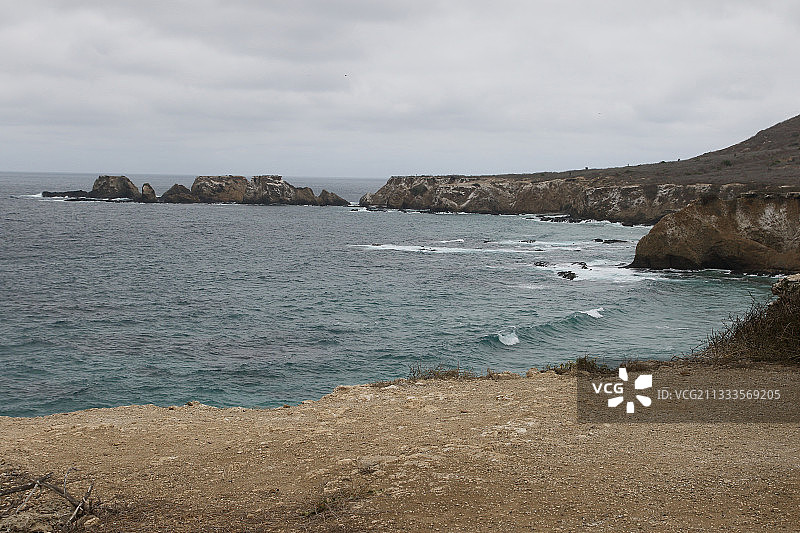 观鸟小径，位于厄瓜多尔西部洛佩斯港1个半小时路程的马查利拉国家公园的普拉塔岛图片素材