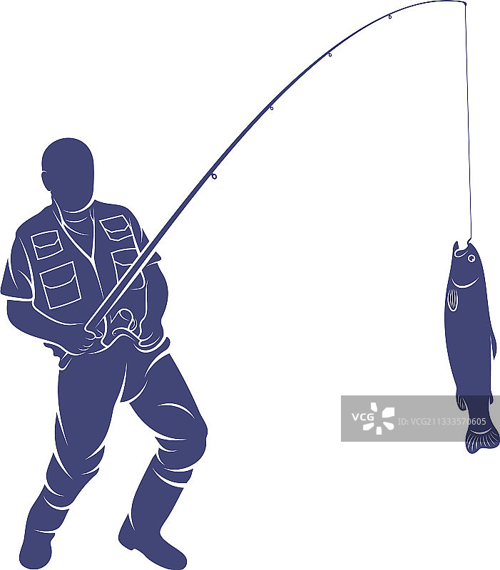 钓鱼者创意logo设计图片素材
