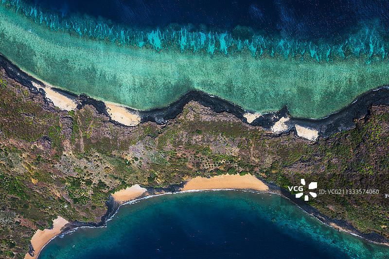 马约特岛最北端的安德雷马角的航拍景色，马约特岛，印度洋图片素材