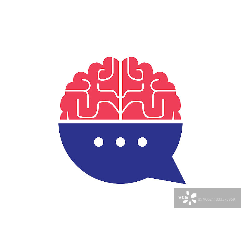 大脑聊天标志模板图片素材