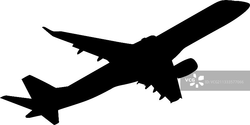 白色客机剪影图片素材