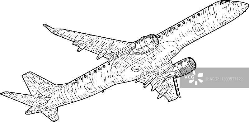 白色客机剪影图片素材