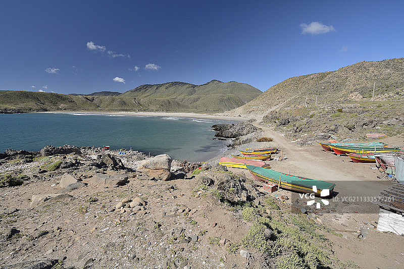 智利科金博大区利马里苏尔海湾和渔港图片素材