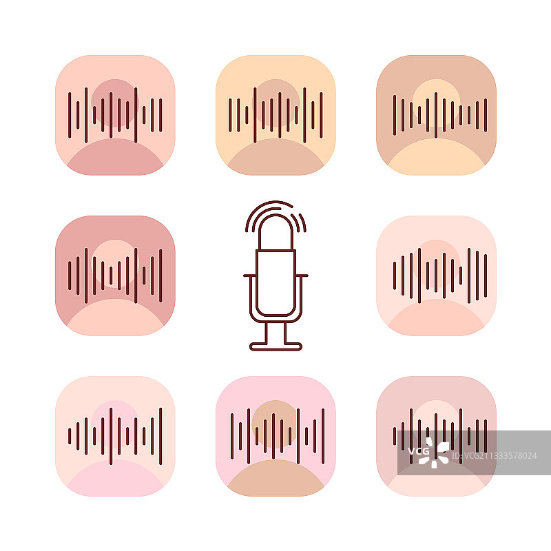 均衡器图标和麦克风组合图片素材