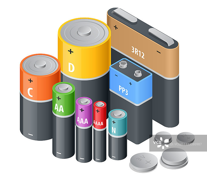2.5D碱性电池蓄电池图片素材
