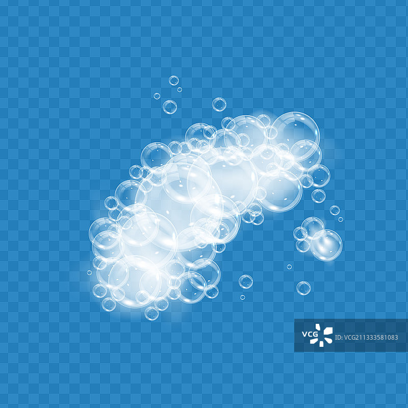 隔离的带肥皂泡的沐浴泡沫图片素材