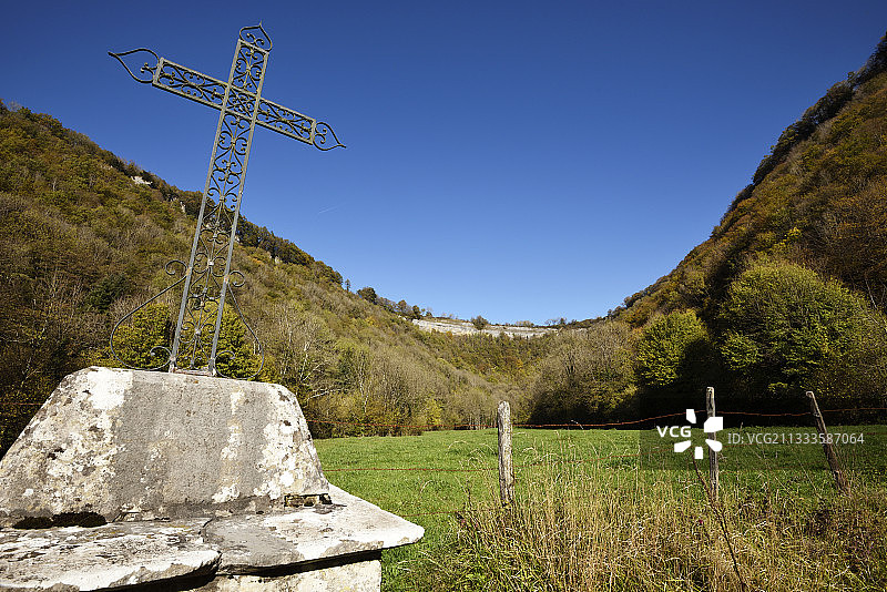 法国汝拉省塞耶河源头的各各他图片素材