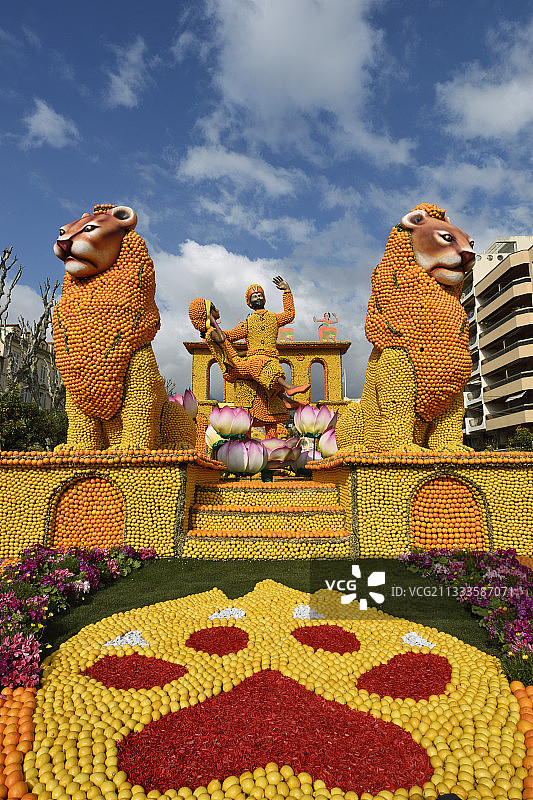 法国芒通柠檬节：2018宝莱坞主题柑橘图案图片素材