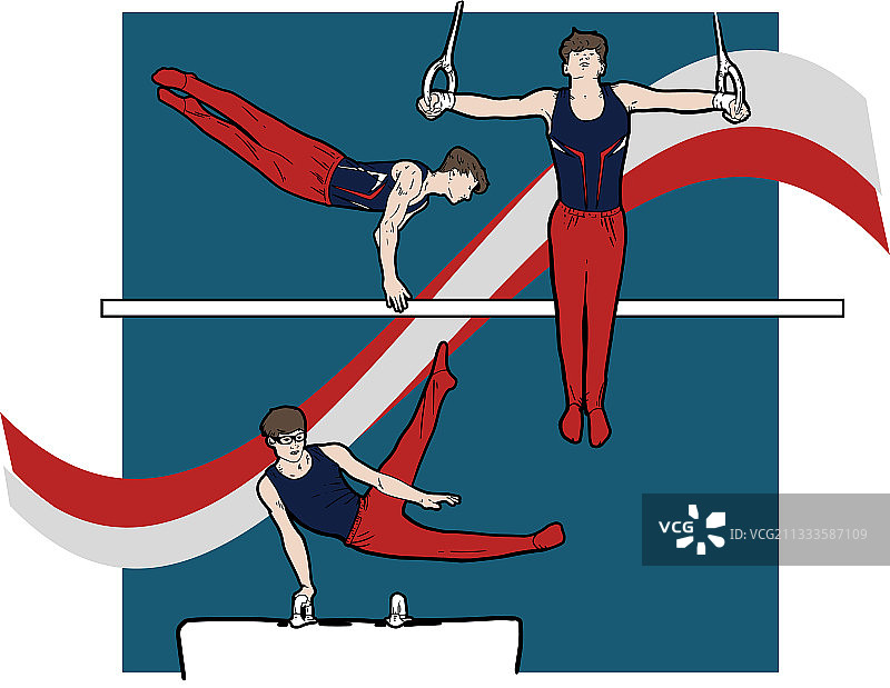 男性体操运动员图片素材