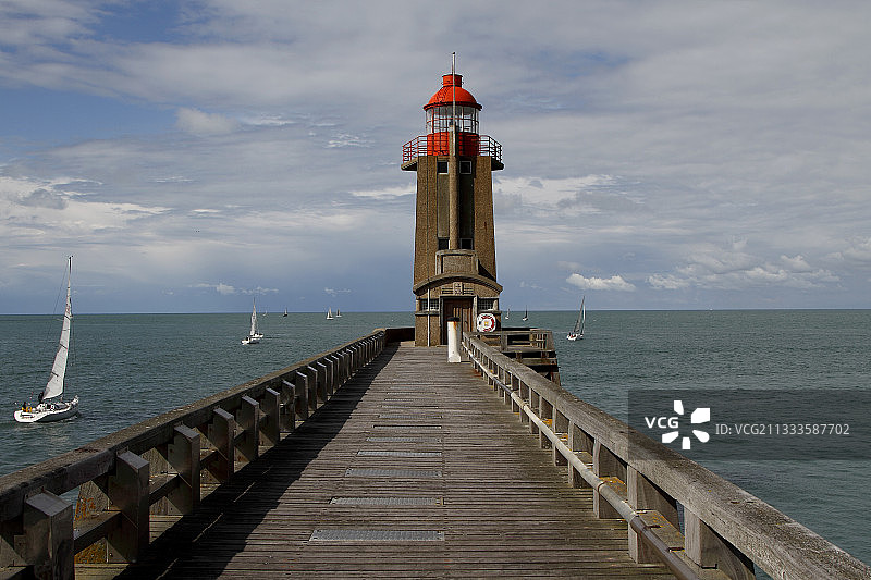 法国诺曼底费康灯塔图片素材