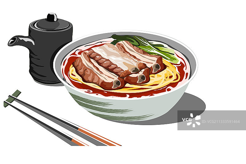 排骨汤面图片素材