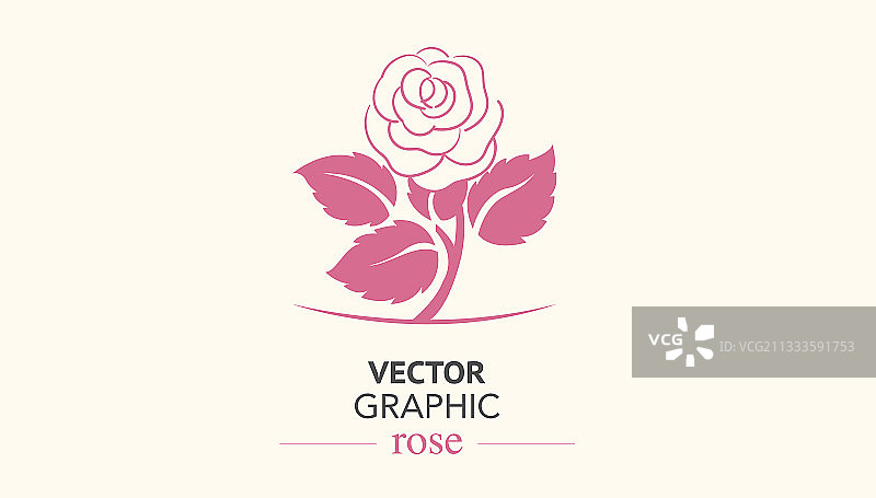粉色玫瑰花标志图形，抽象矢量38女人节节日logo设计素材图片素材