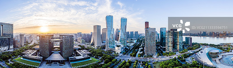 杭州钱江新城城市风光全景图片素材