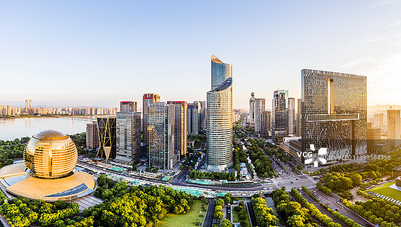 杭州钱江新城城市风光全景图片素材