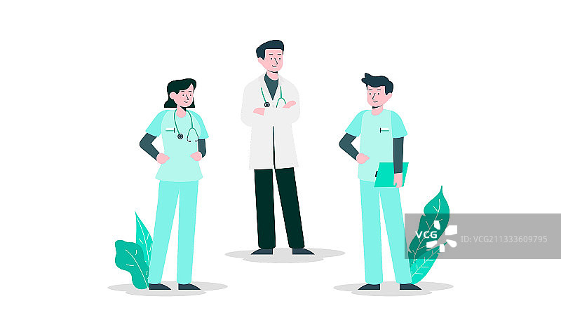 健康专业团队概念插画图片素材