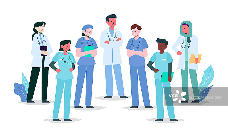 健康专业团队概念插画图片素材