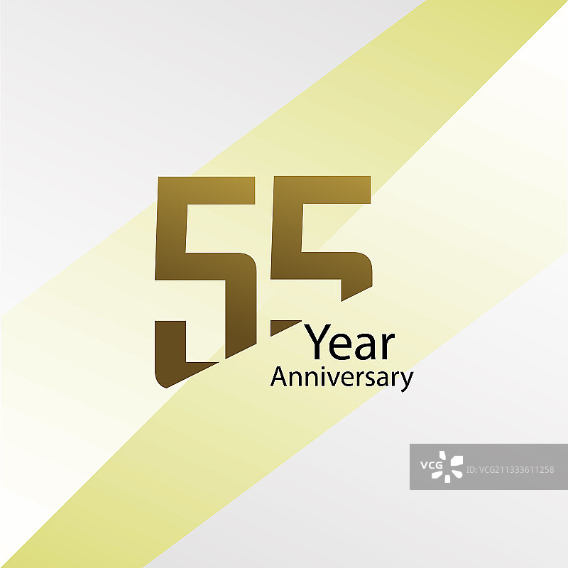 金色55周年纪念模板设计图片素材