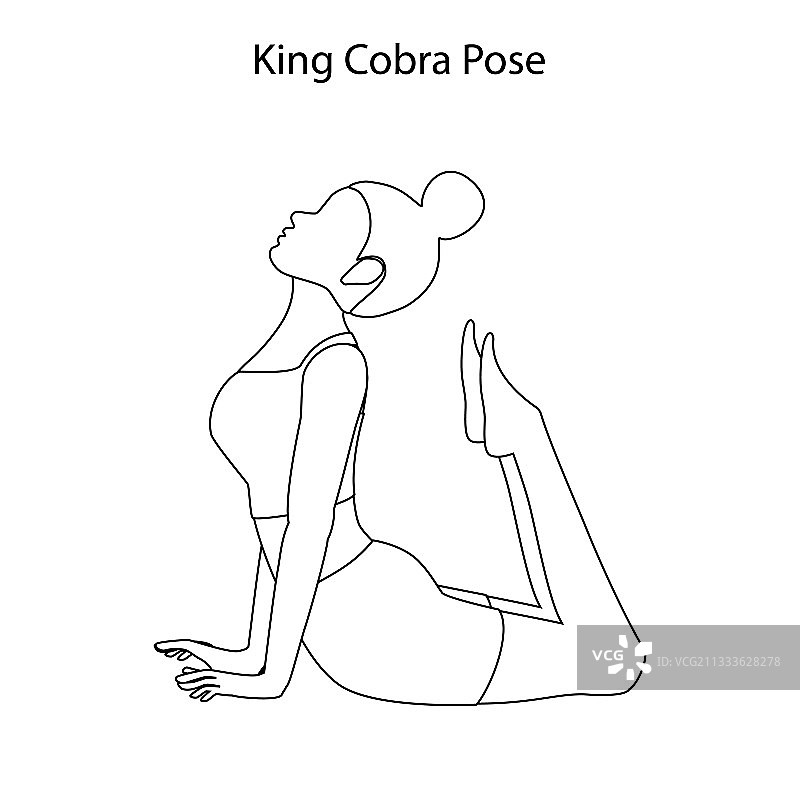 眼镜王蛇式瑜伽锻炼轮廓图片素材