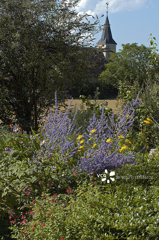 七月法国的私人花园图片素材