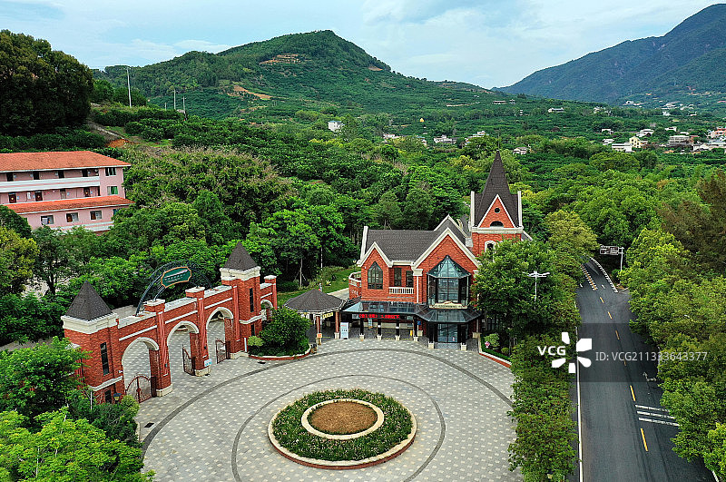 广东省梅州市梅县区雁山湖国际花园度假区航拍图片素材
