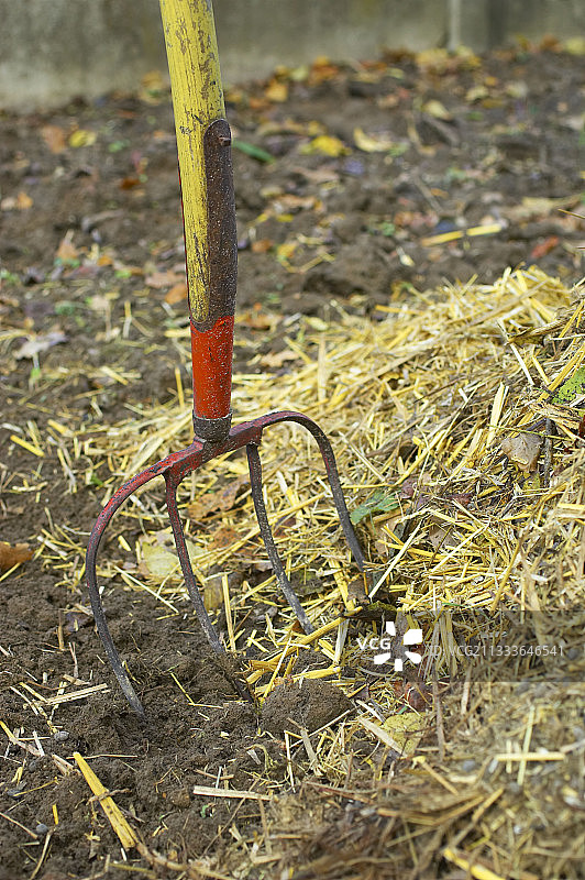 准备在花园里施撒的肥料图片素材