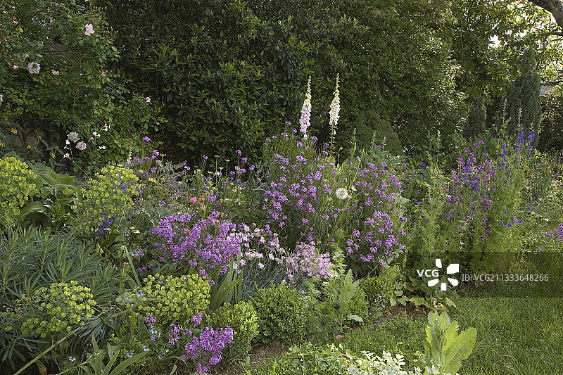 六月法国的蓝色和白色山脉图片素材