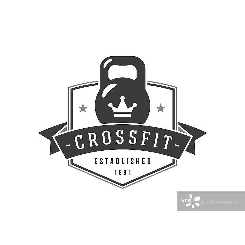 黑色力量的运动Crossfit俱乐部标志图片素材