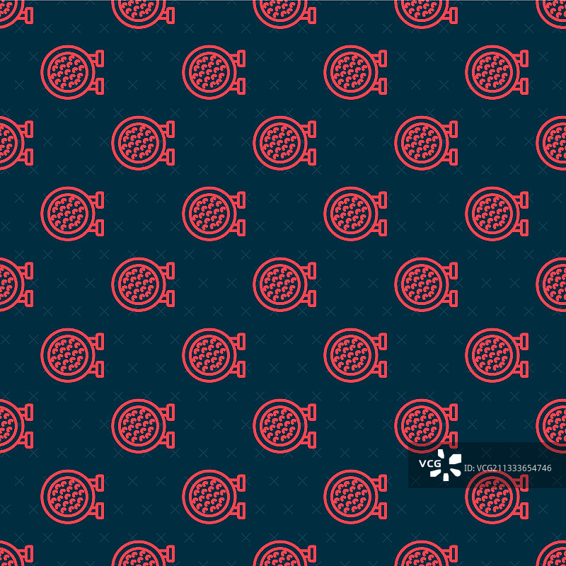 红色线条高尔夫球运动俱乐部图标，独立无缝图片素材