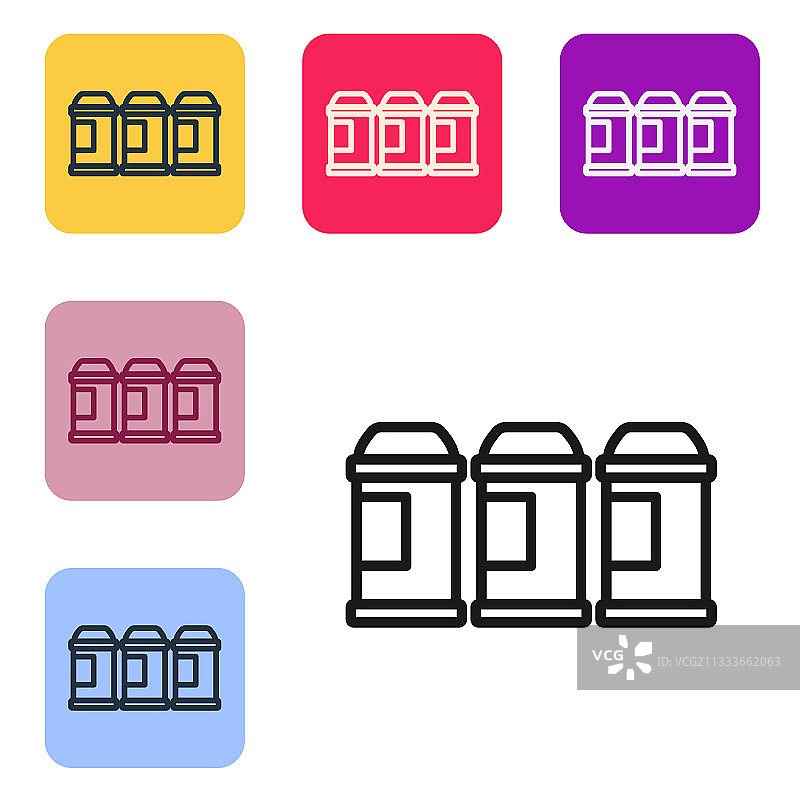 白色背景上的黑色线条油漆喷雾罐图标图片素材