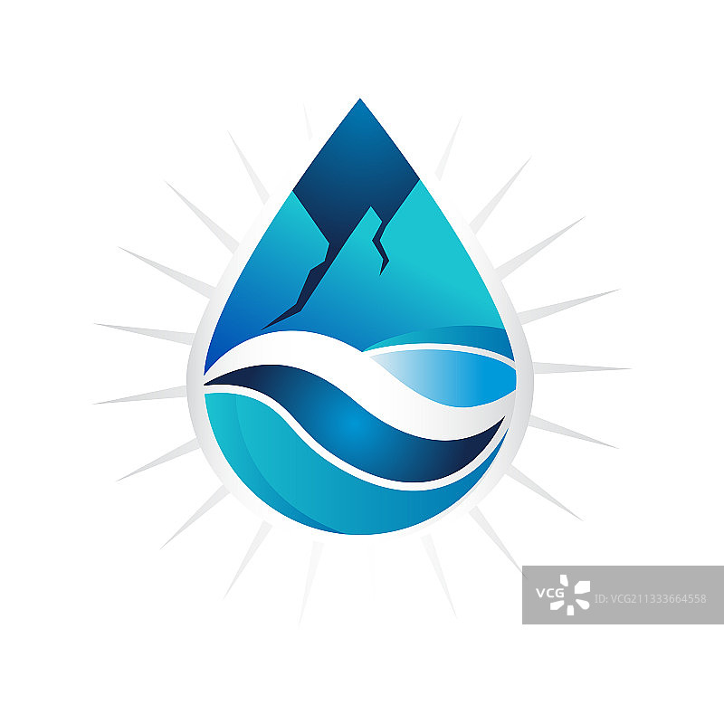 健康的水生有机水标识Logo设计图片素材