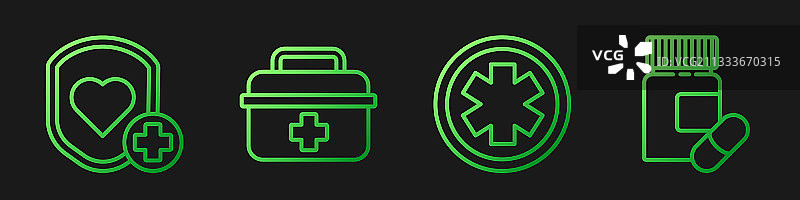 医疗急救盾牌图标图片素材