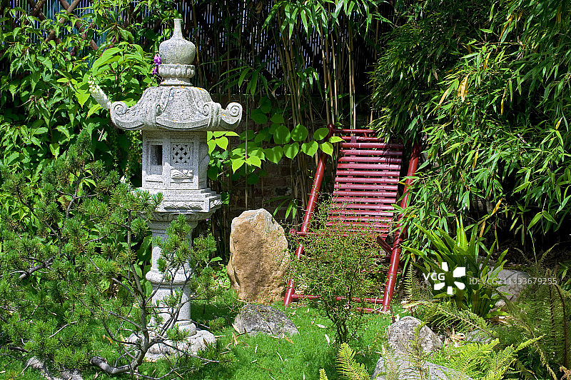 安吉丽克花园：日式园林与竹子图片素材