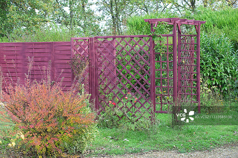 花园里的凉棚建造图片素材