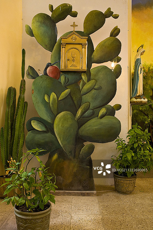 伊莎贝拉岛维拉米尔港教堂内部图片素材