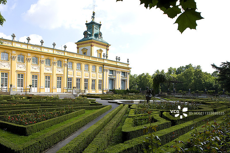 花园与维拉努夫宫，波兰华沙图片素材